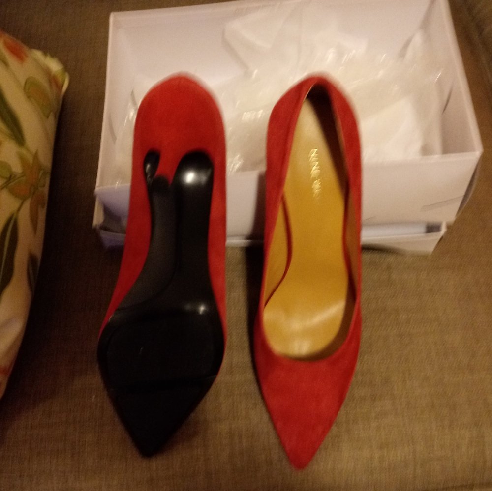 Brand New 9 West Red Suede Pumps